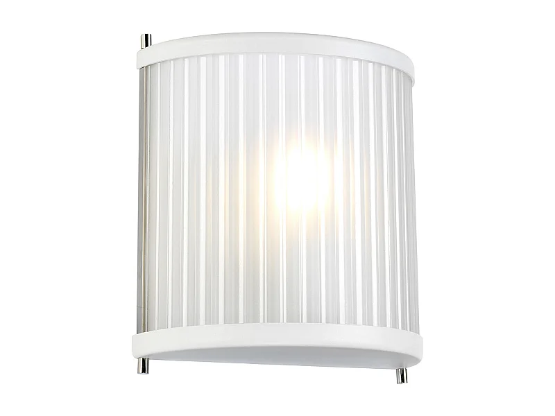 Corona Flush 1 ljus vägglampa, vit polerad nickel, frostat glas