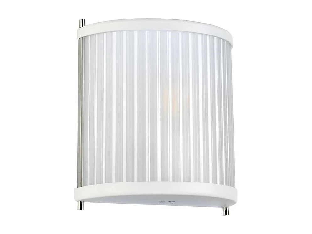 Corona Flush 1 ljus vägglampa, vit polerad nickel, frostat glas