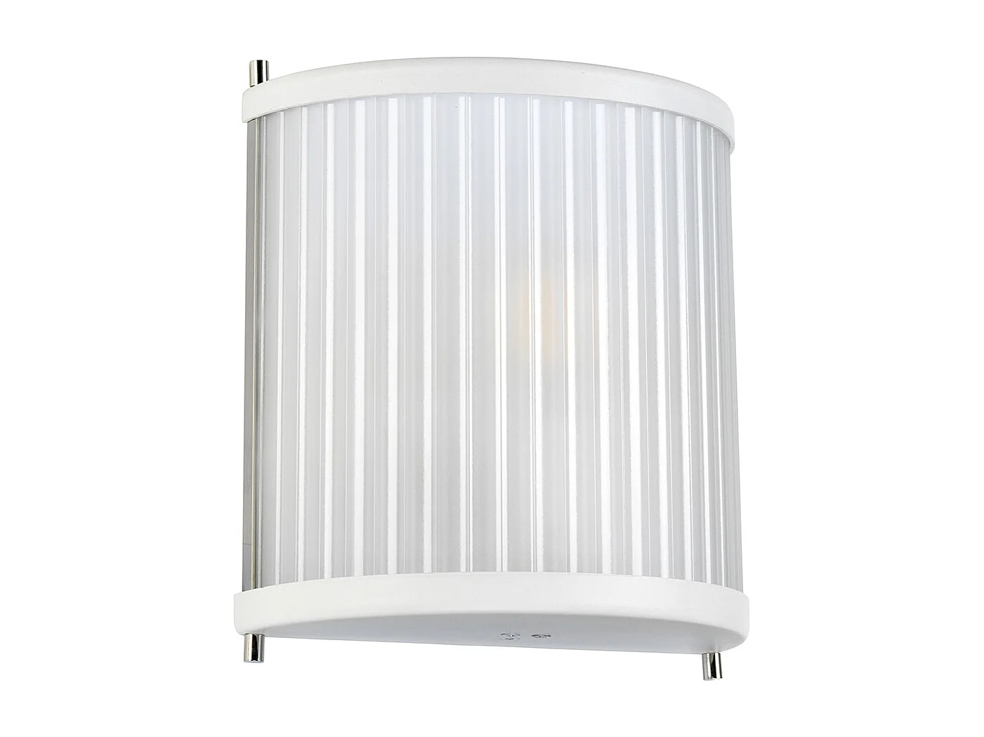 Corona Flush 1 ljus vägglampa, vit polerad nickel, frostat glas