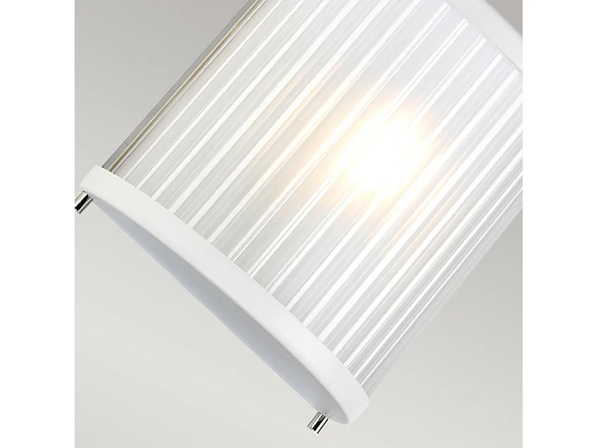 Corona Flush 1 ljus vägglampa, vit polerad nickel, frostat glas