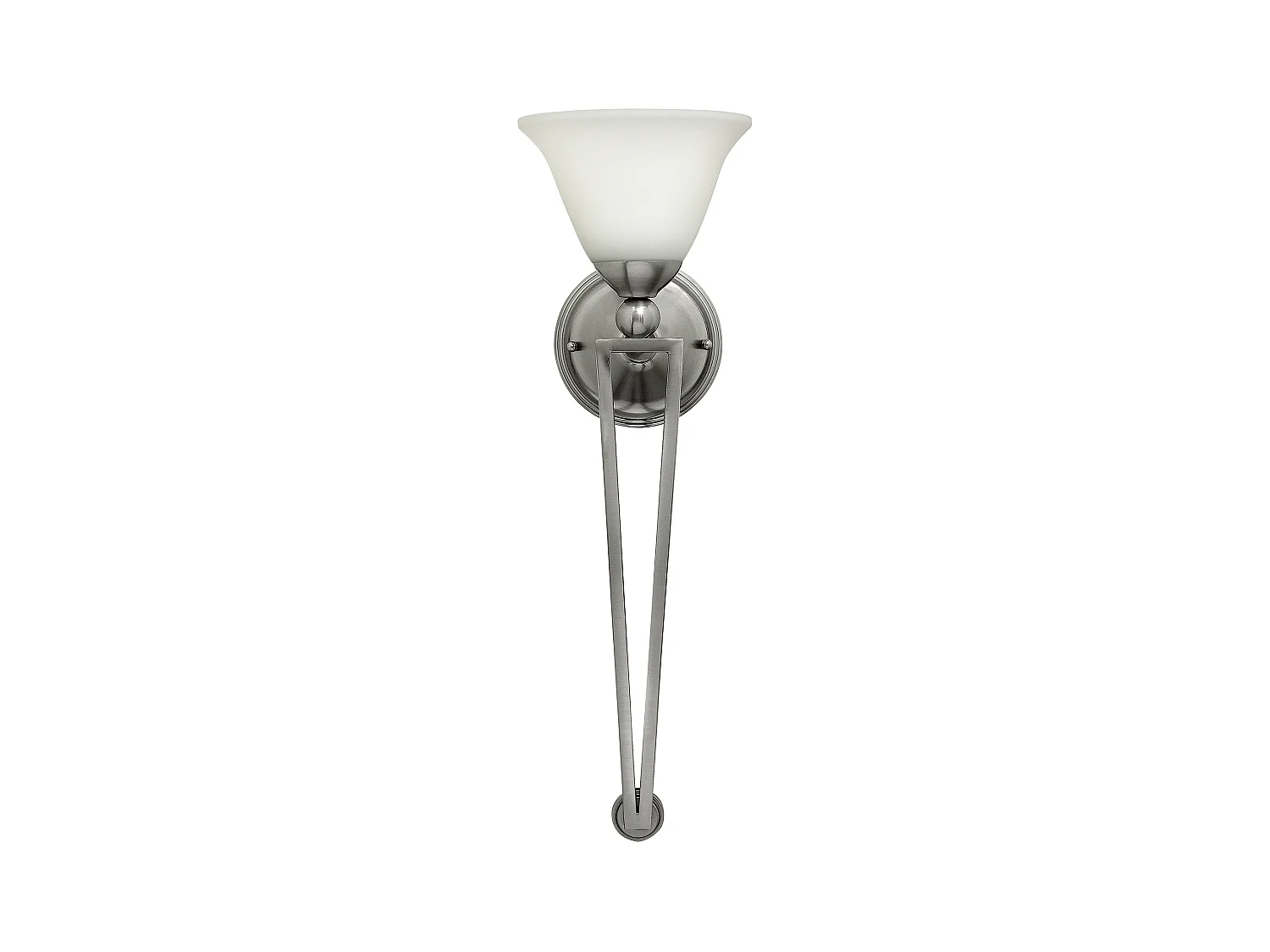Elstead Bolla Applique murale à 1 ampoule, abat-jour en verre nickel brossé, E27