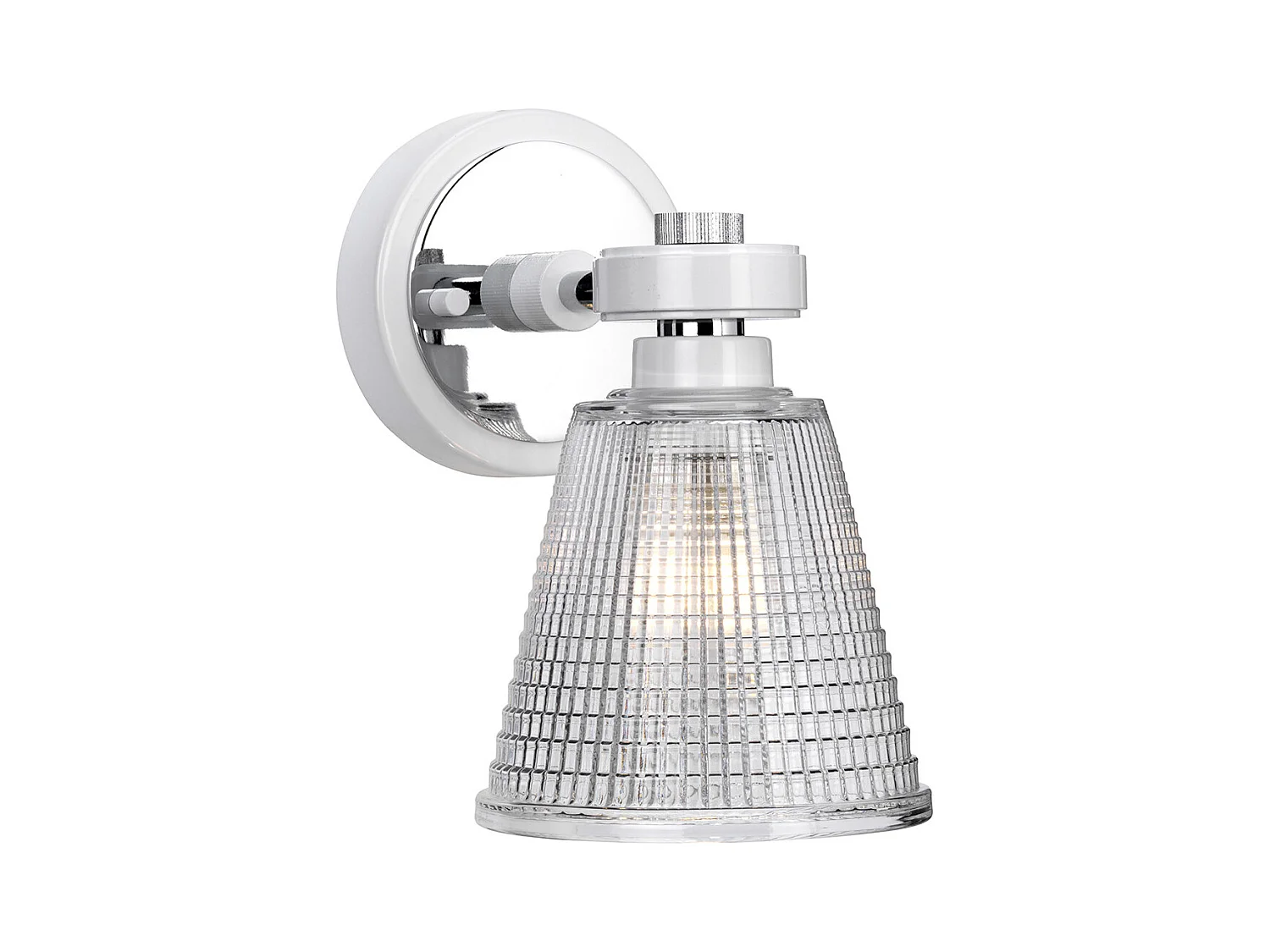 Elstead Gunnislake - 1 Licht Wandleuchte poliert Chrom Glasschirm IP44, G9