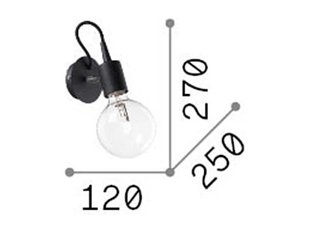Ideal Lux Edison - Applique 1 Luce Bianca, E27