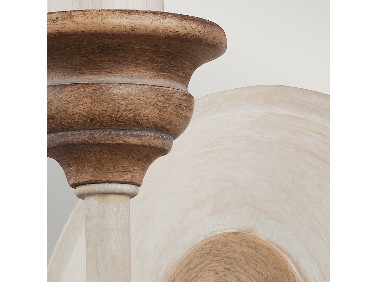 Elstead Hartsville - Lampada da parete per interni a 1 luce a candela, gesso lavato, legno di spiaggia, E14