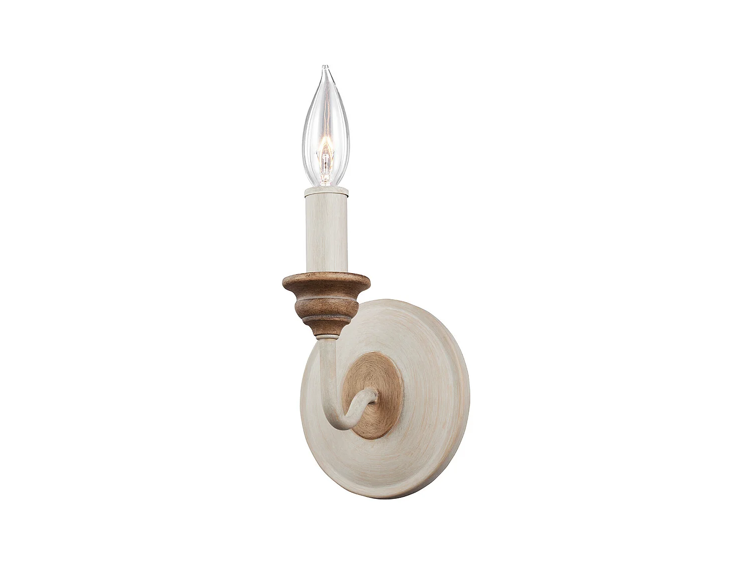 Elstead Hartsville - 1 Licht Innenkerze Wandleuchte Kreide gewaschen, Beachwood, E14