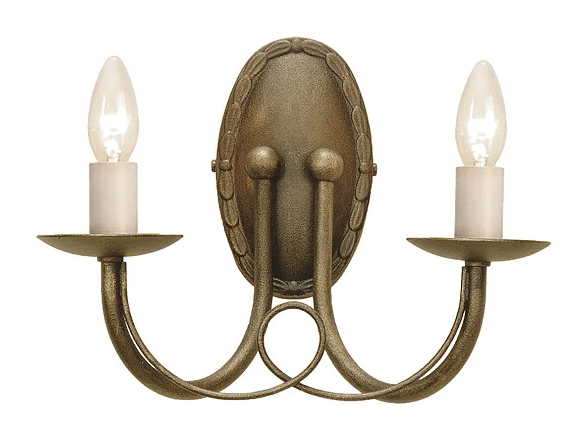 Elstead Minster - 2 licht Indoor Candle Wandleuchte Schwarz, Gold, E14