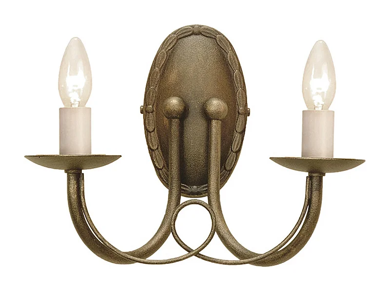 Elstead Minster - 2 licht Indoor Candle Wandleuchte Schwarz, Gold, E14