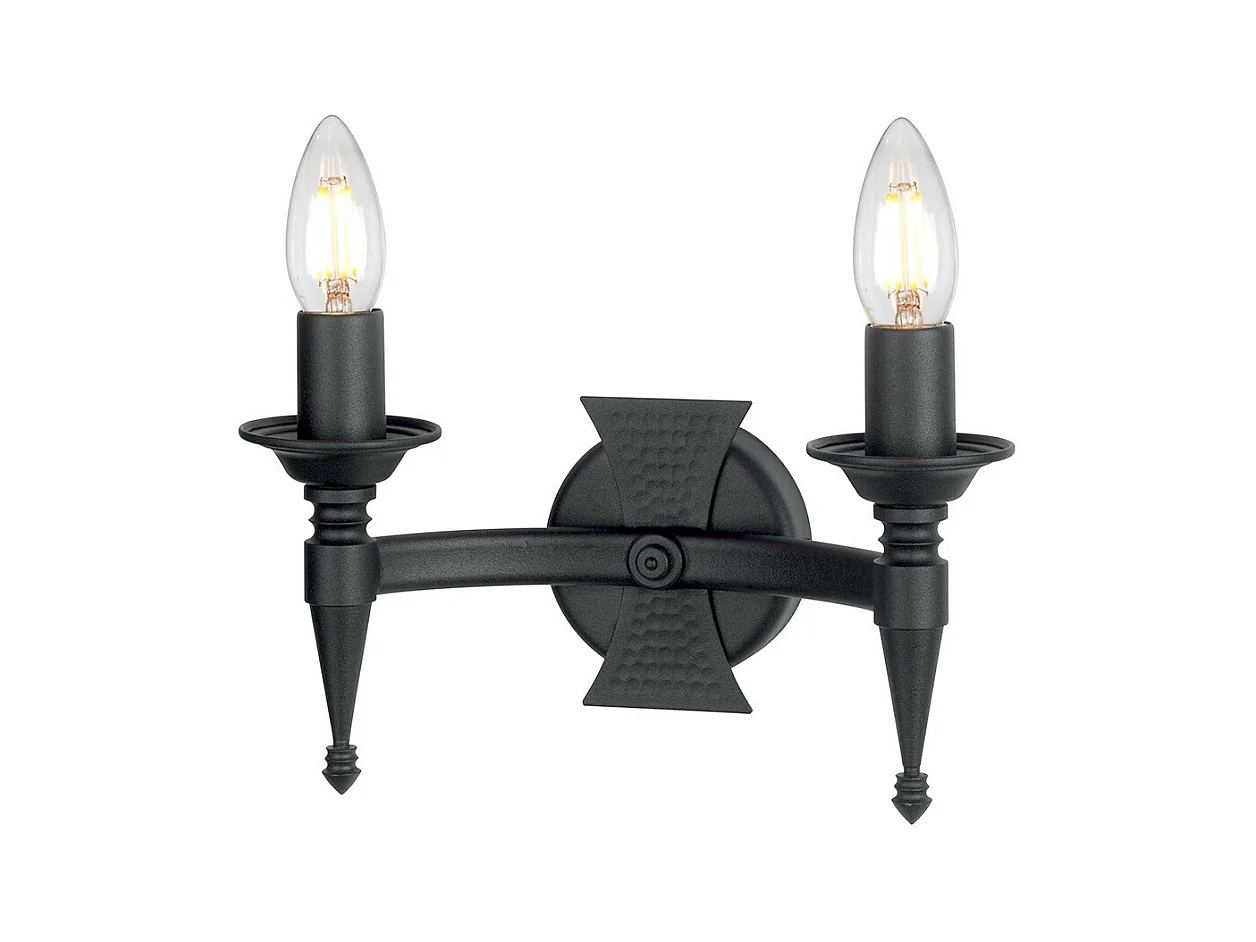 Elstead Saxon - 2 licht Indoor Candle Wandleuchte Schwarz, E14