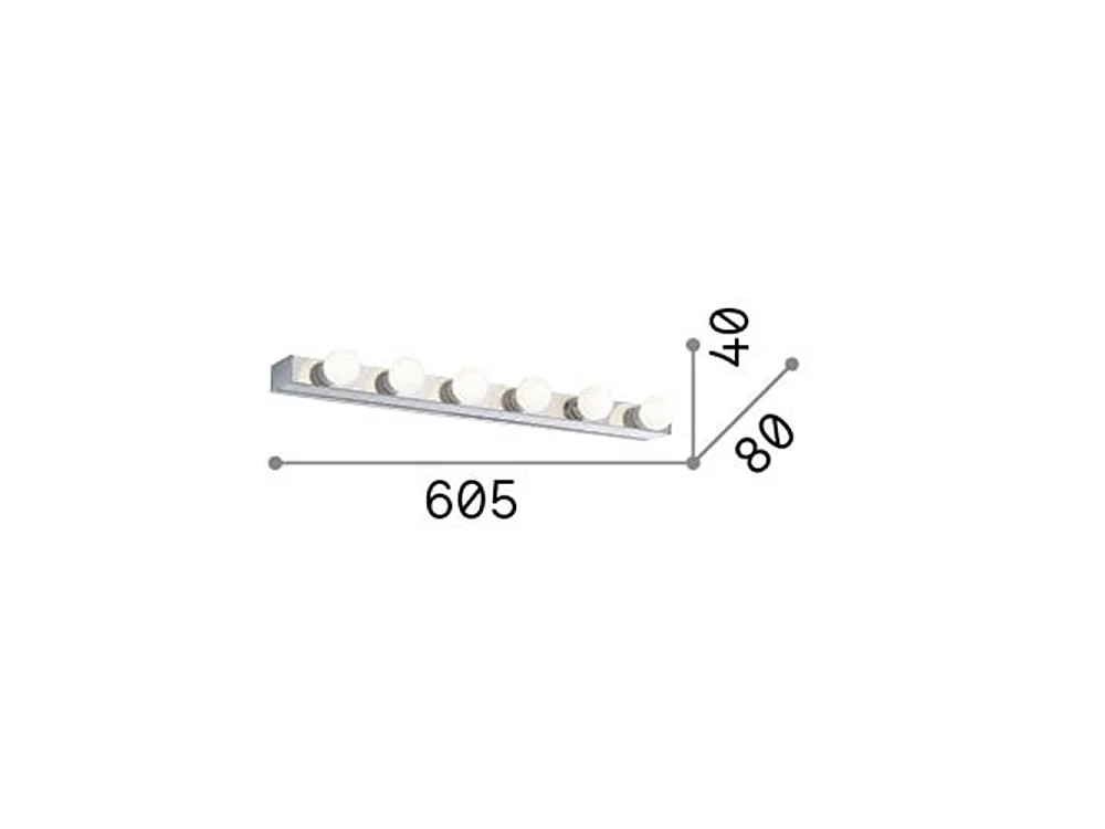 Ideal Lux Prive Applique murale à 6 lumières, blanc