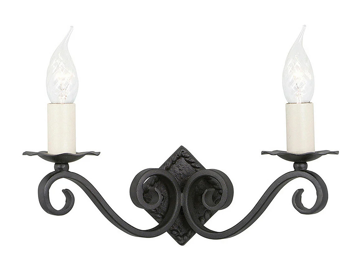 Elstead Rectory - 2 licht Indoor Candle Wandleuchte Schwarz, E14
