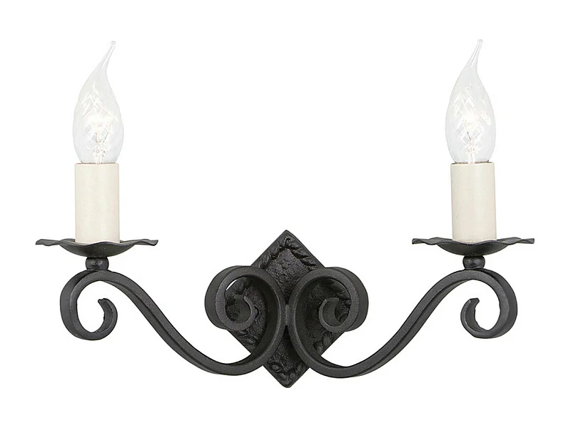 Elstead Rectory - 2 licht Indoor Candle Wandleuchte Schwarz, E14