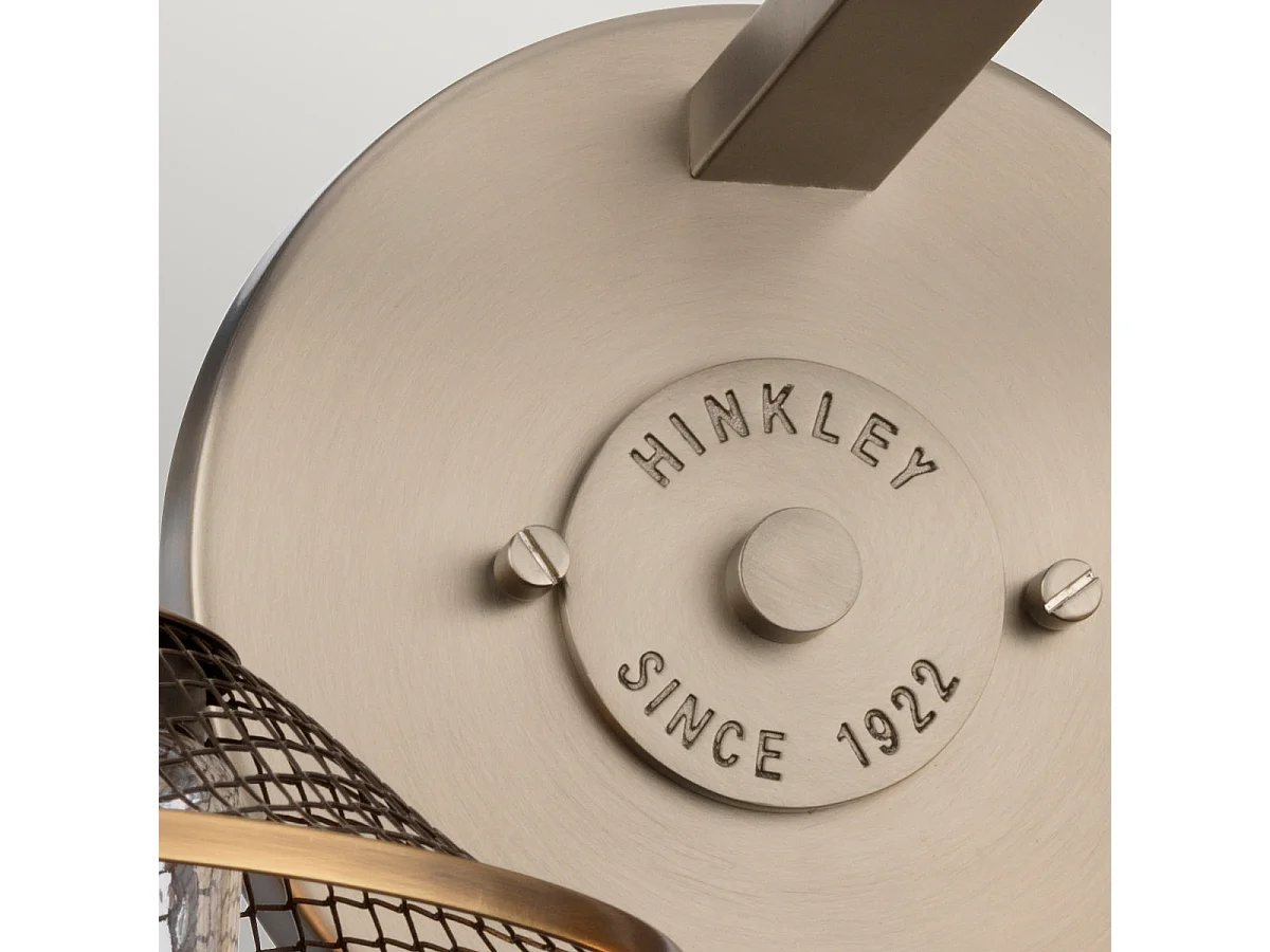 Rigby Hinkley Lampada da parete a 2 luci Nickel antico con ottone Heritage IP44