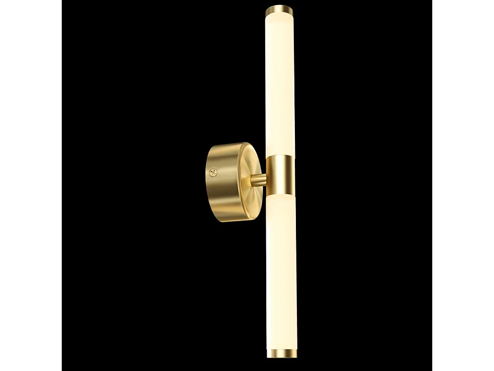 Maytoni Axis Moderne integrierte LED-Wandleuchte Gold, 3000 K, Schirm aus gefrostetem Acryl