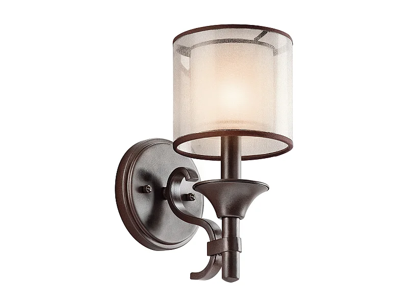 Elstead Lacey 1 Lätt vägglampa Mission Bronze, E14