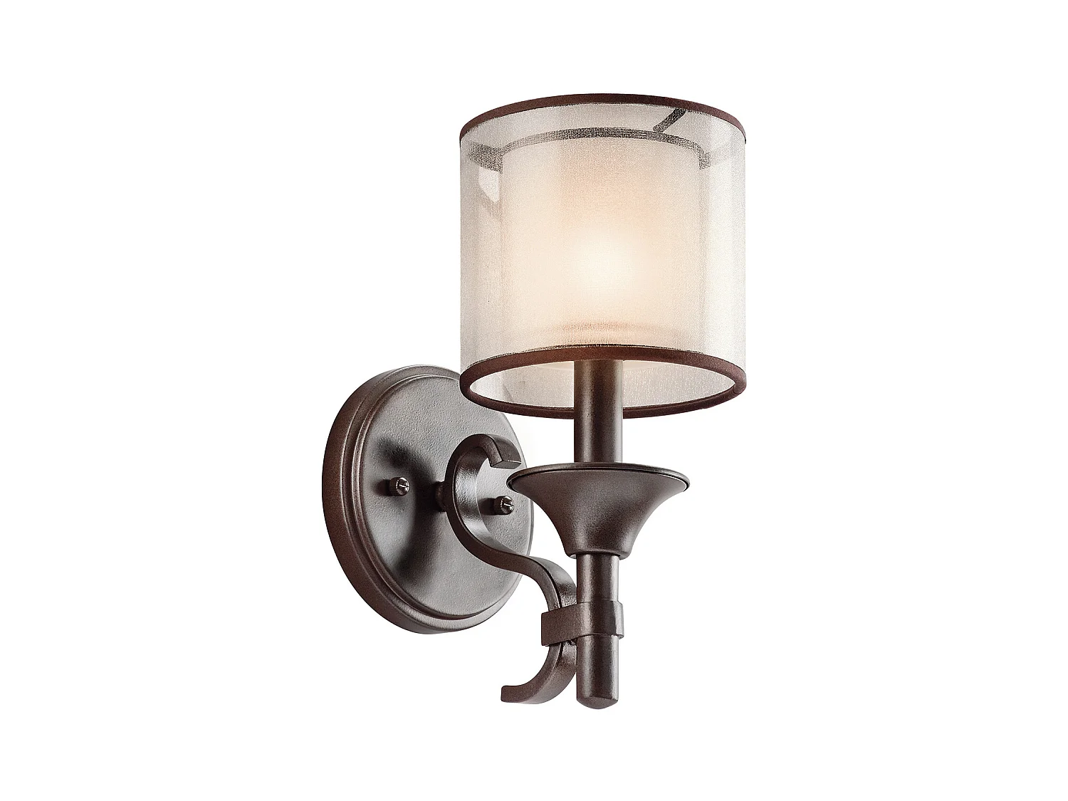 Elstead Lacey - 1 Licht Wand Licht Mission Bronze, E14