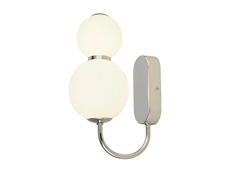 Searchlight 2 ljus vgglampa, krom med skrmar i opalglas