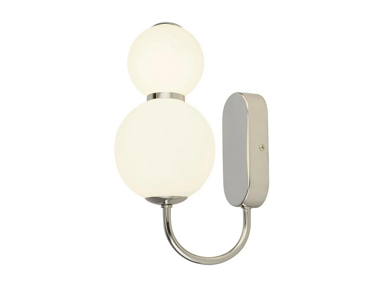 Searchlight 2 ljus vgglampa, krom med skrmar i opalglas