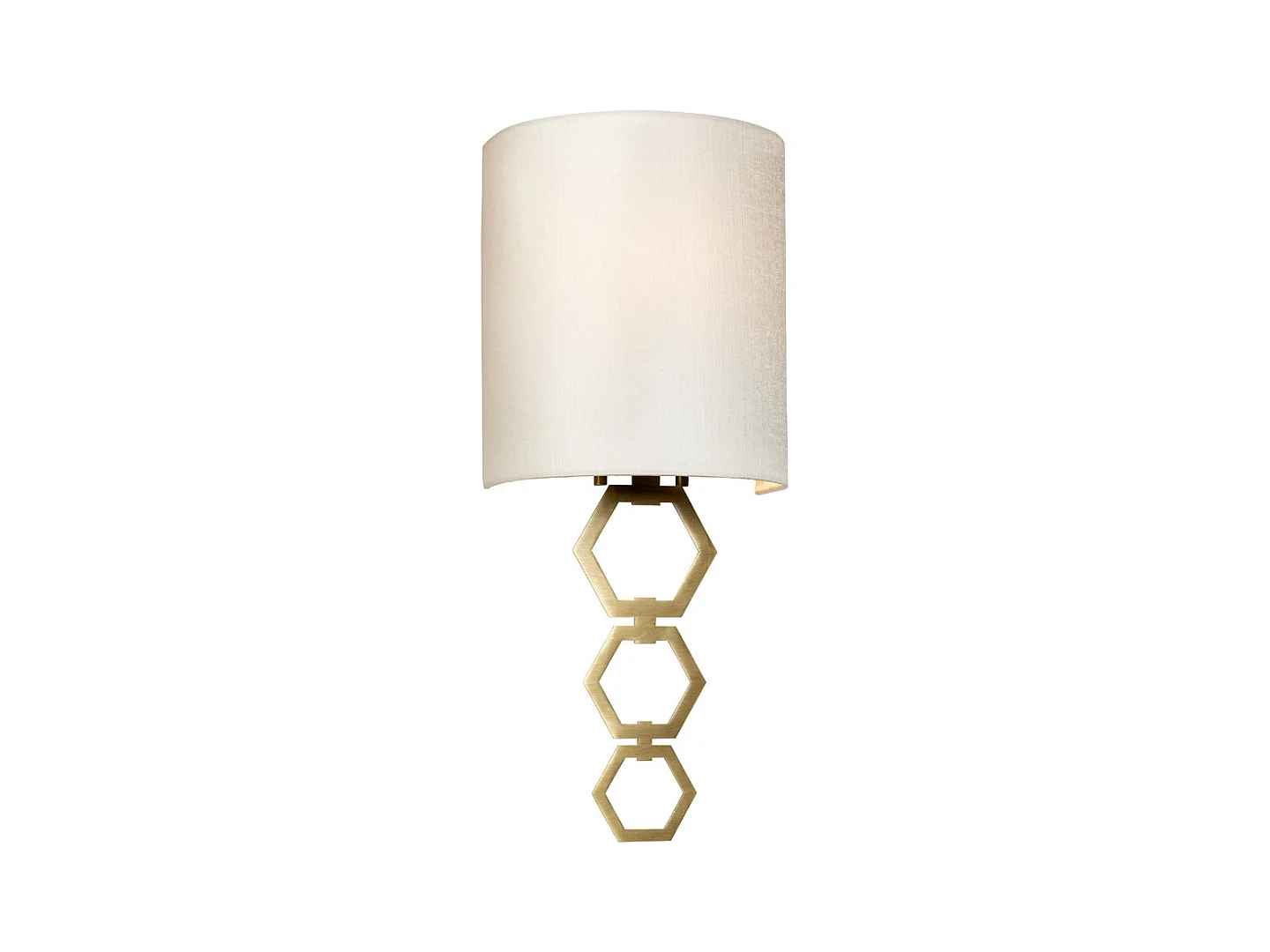 Clark Small 1 licht Wandleuchte, gealtertes Messing, elfenbeinfarbener Kunstseidenschirm