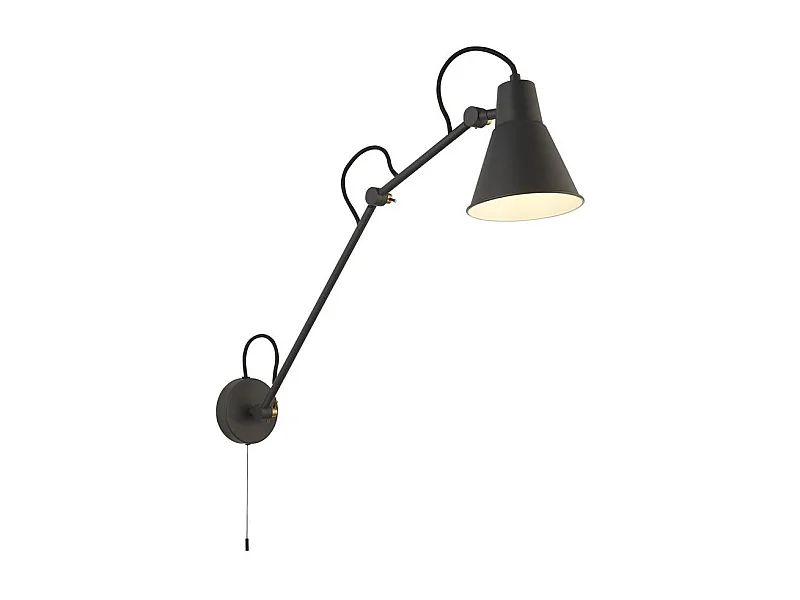 Searchlight Swing Arm Lámpara de pared gris metal