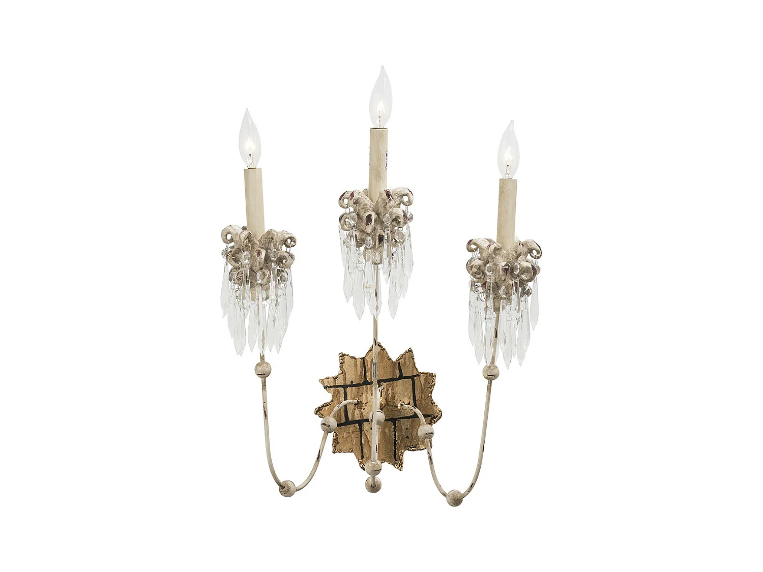 Elstead Venetian Applique murale d'intérieur à 3 ampoules, beige, or, E14