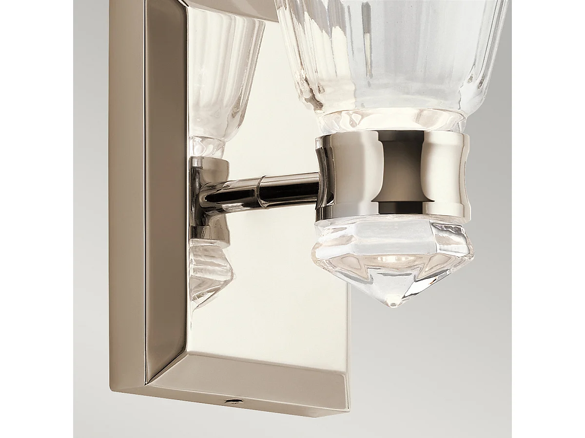 Elstead Kichler Kayva Lampada da parete a LED integrata Nichel lucido, 3000K, IP44