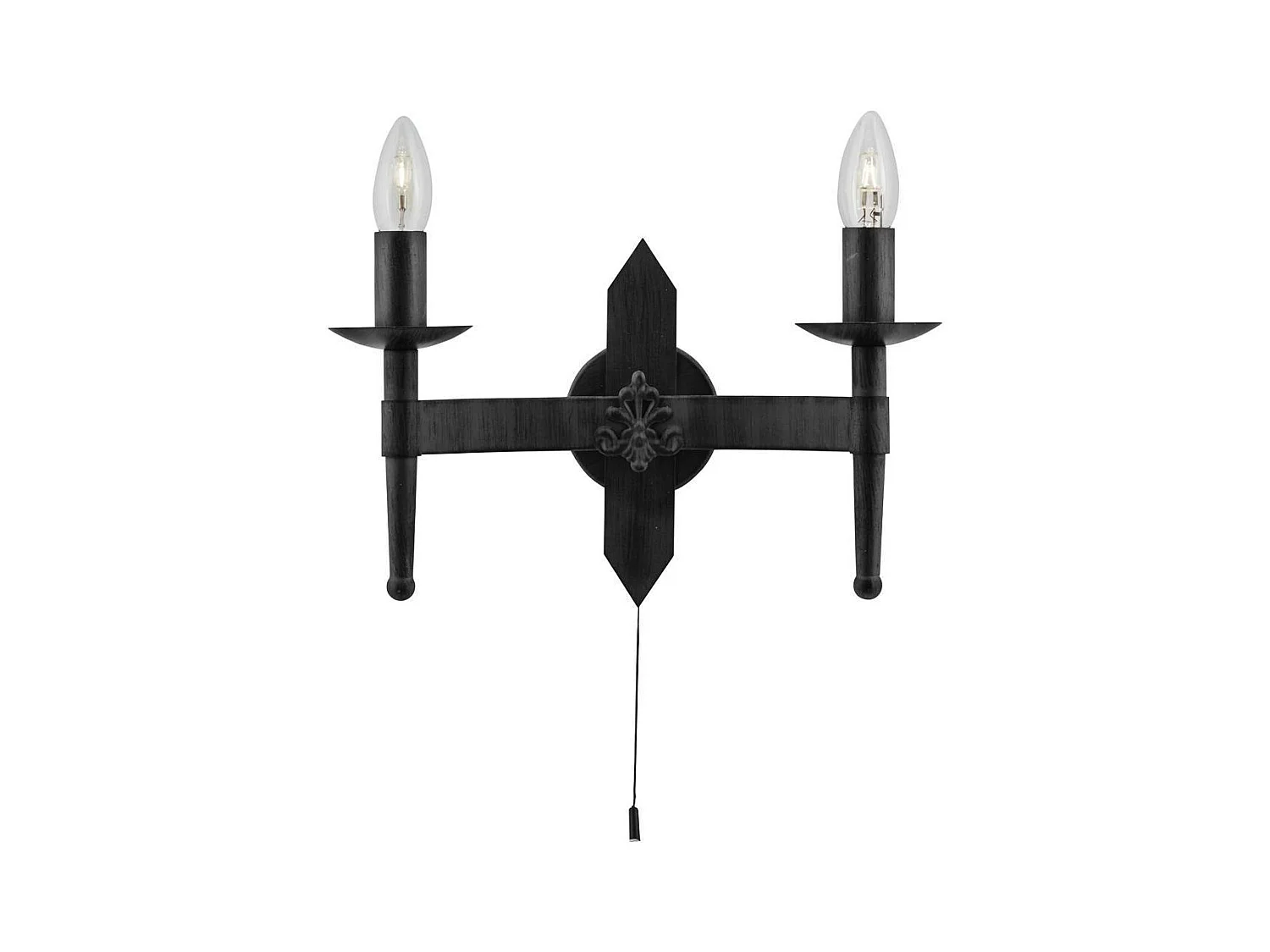 Searchlicht Cartwheel - 2 licht Indoor Candle Wandleuchte Schwarz, E27
