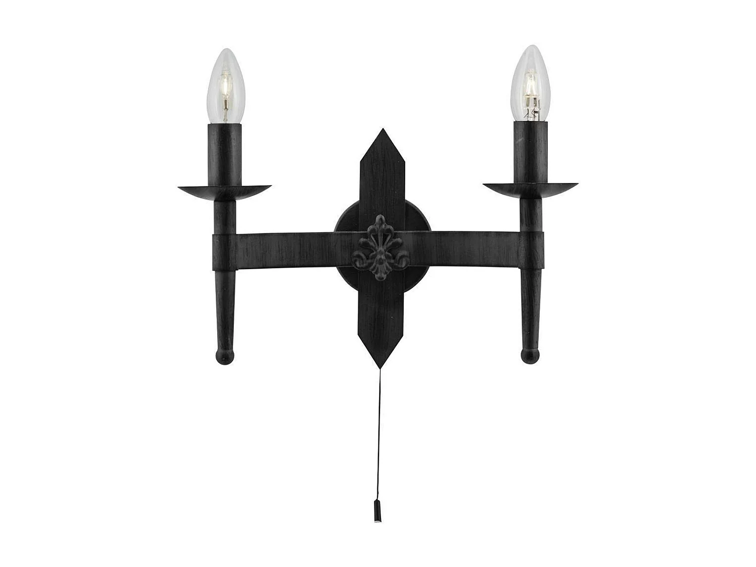 Searchlicht Cartwheel - 2 licht Indoor Candle Wandleuchte Schwarz, E27