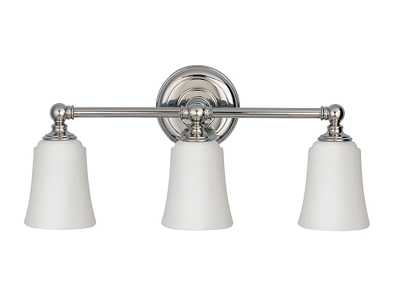 Elstead Huguenot Lake - 3 luci per bagno sopra specchio cromato lucido IP44, G9