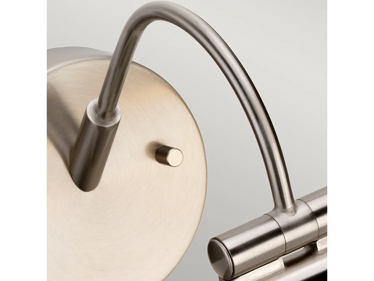 Elstead Alton LED 1 Ljus Liten Bild Vägglampa Borstad Nickel