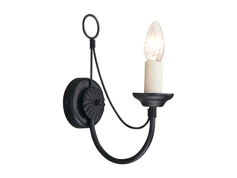 Elstead Carisbrooke - Lampada da parete a candela da interni 1 luce nera, E14