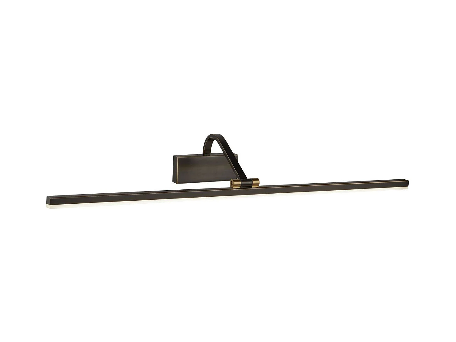Searchlight Picture Lights - Applique da parete con 1 luce LED integrata nero spazzolato oro