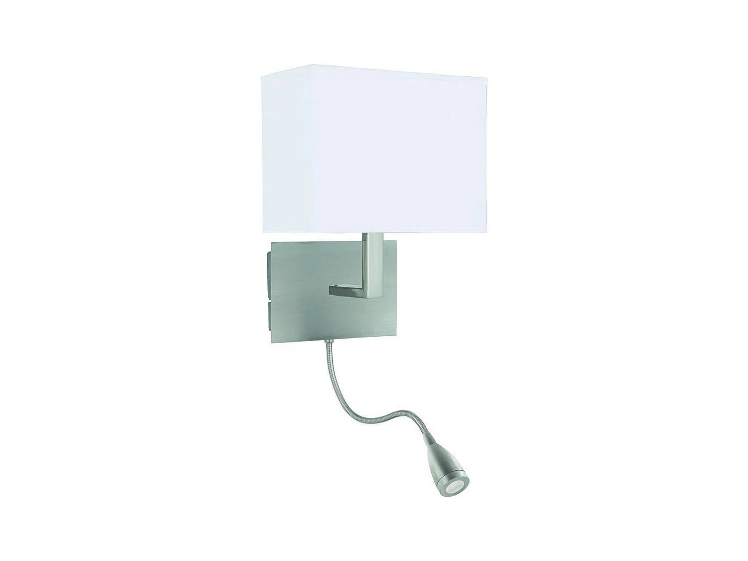 Searchlicht - Dual Flexi Arm 1 Licht Innenwandleuchte Satin Silber, E27