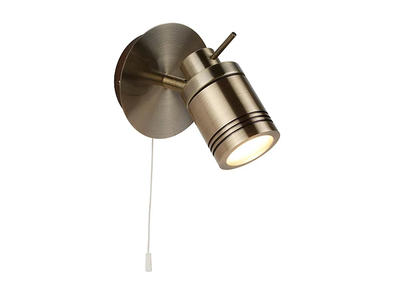 Searchlight Samson LED 1 Ljus Badrumsvggspotlight Antik Mssing IP44, GU10