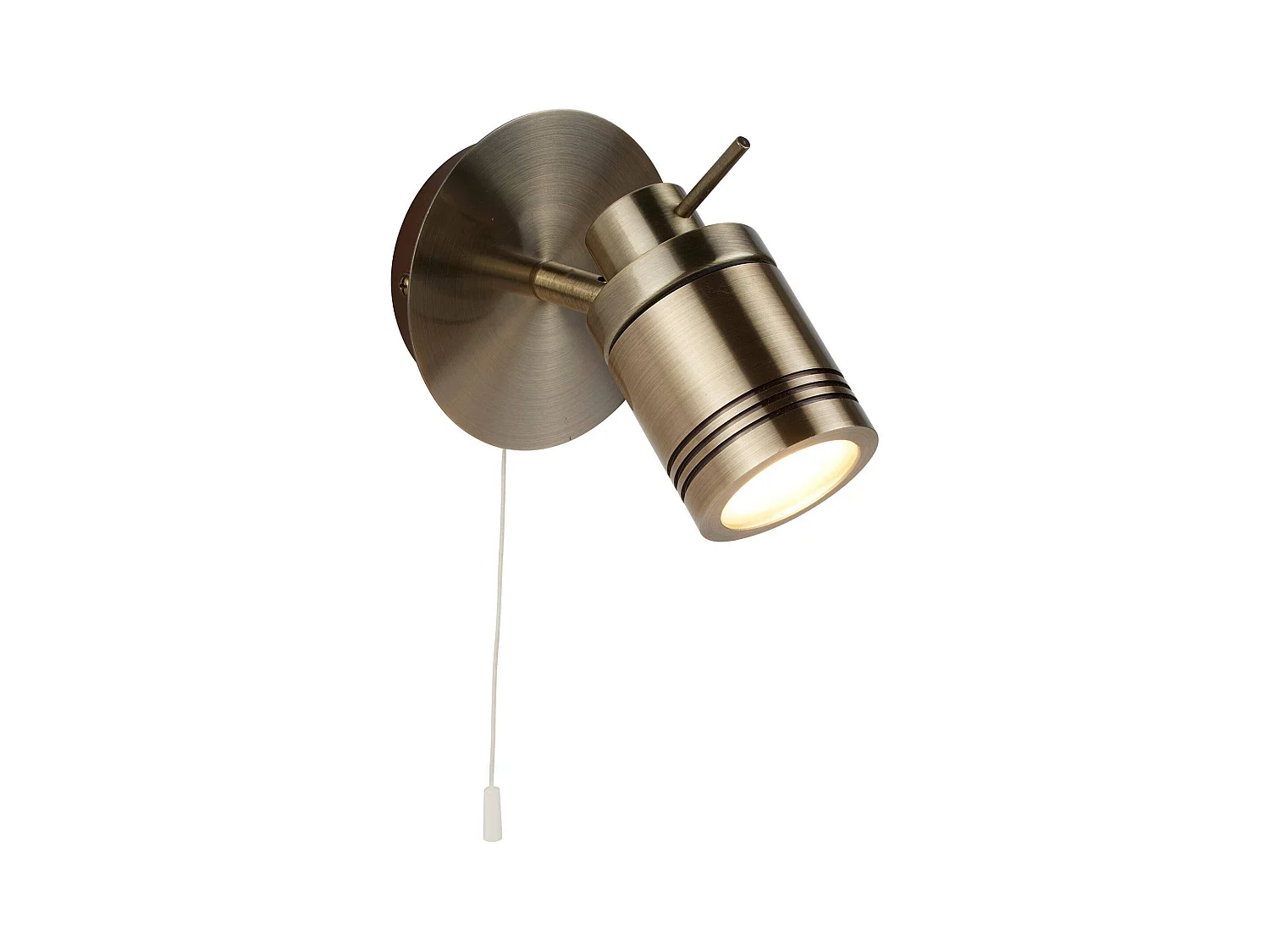 Searchlicht Samson - LED 1 Licht Badezimmer Wandstrahler Antik Messing IP44, GU10
