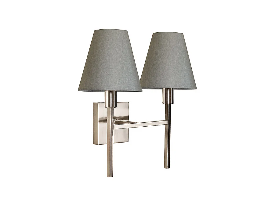 Elstead - Nichel spazzolato chiaro della parete 2 con paralume grigio