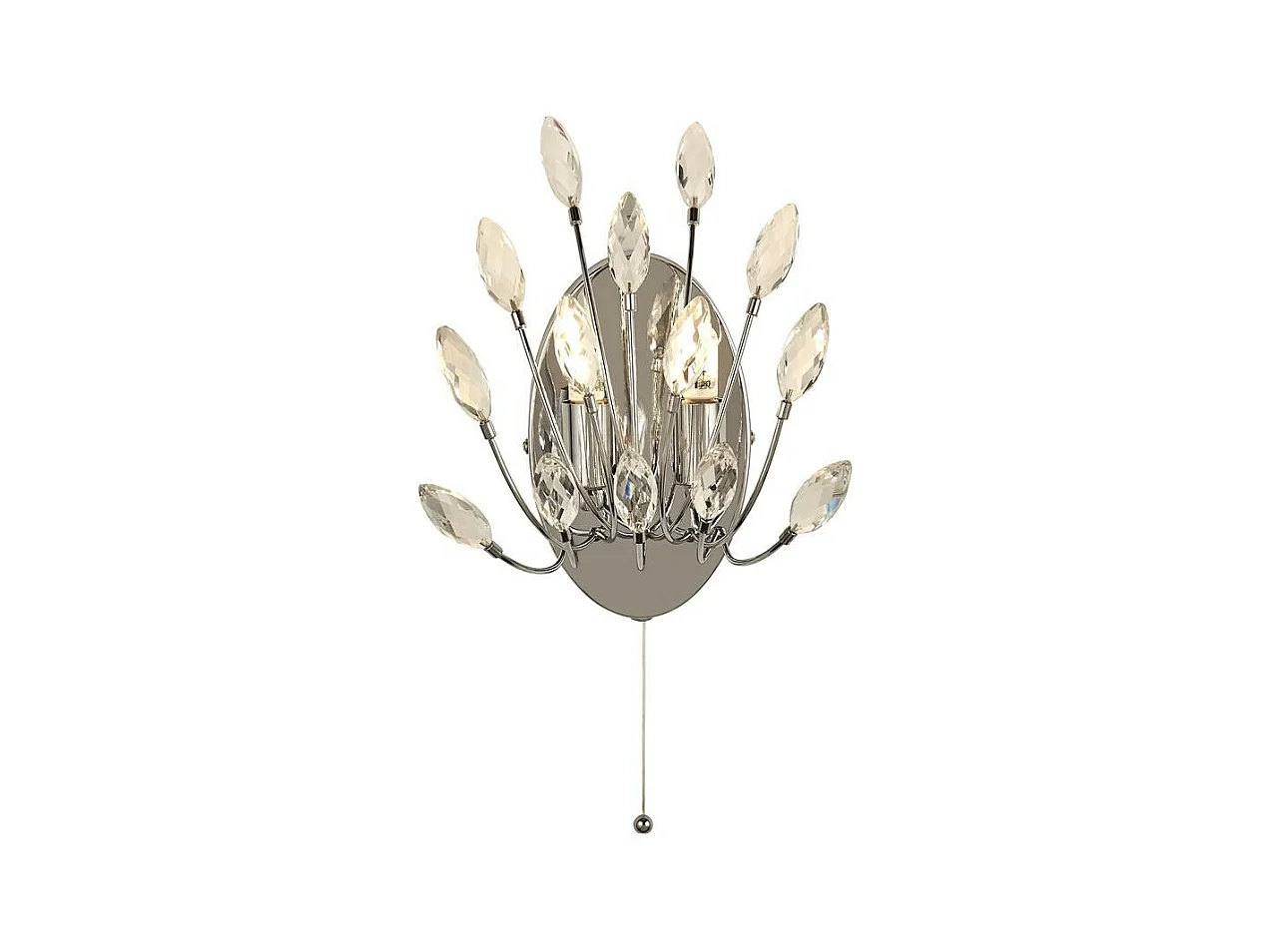 Searchlicht Peacock 2-flammige Wandleuchte, Kristall
