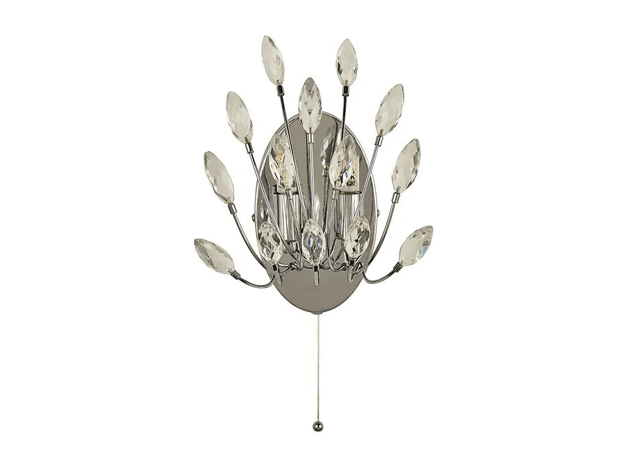 Searchlicht Peacock 2-flammige Wandleuchte, Kristall