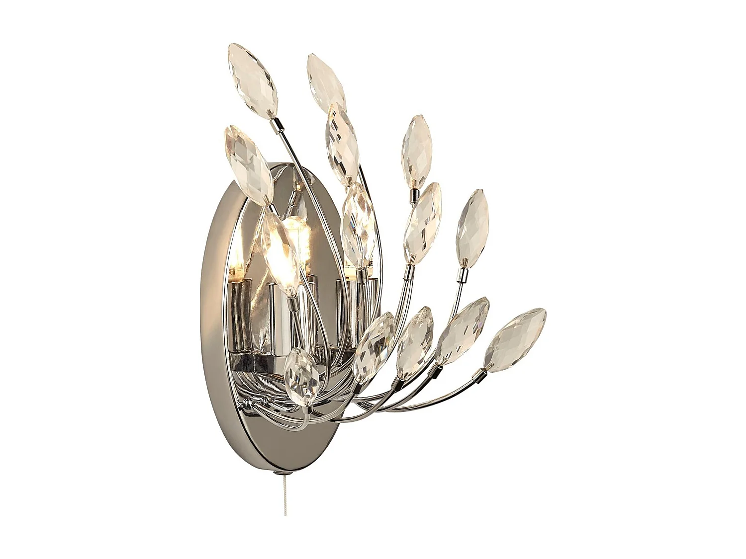 Searchlicht Peacock 2-flammige Wandleuchte, Kristall