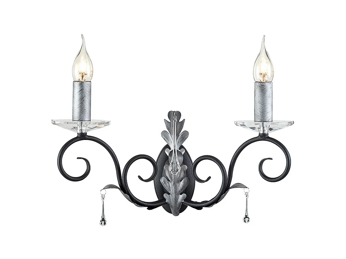 Elstead Amarilli - 2 licht Indoor Candle Wandleuchte Black Floral Leaves Design, E14