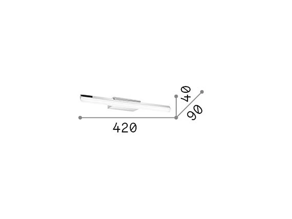 Ideal Lux Riflesso Lampes LED Petite Salle De Bains Sur Miroir Blanc