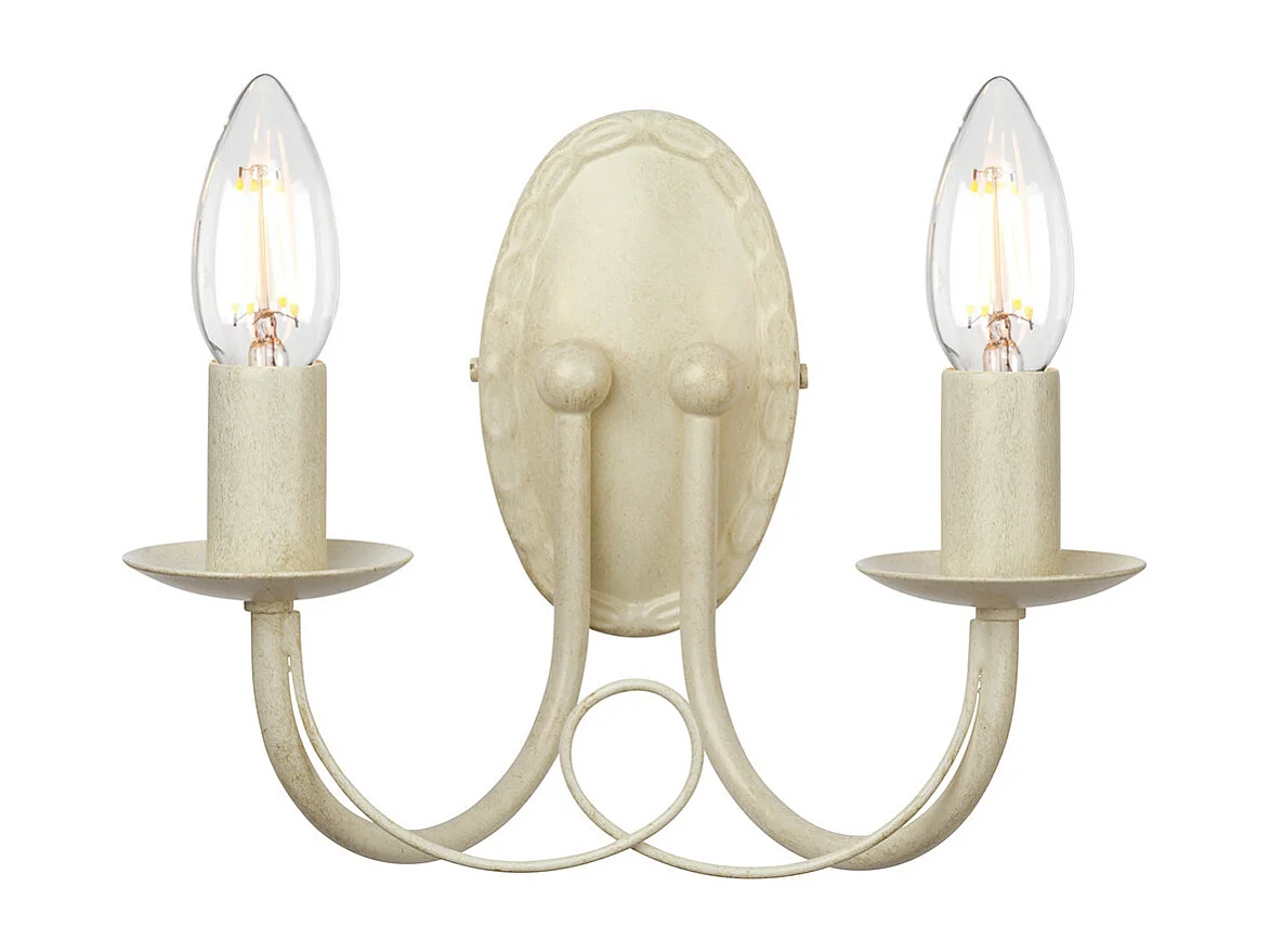 Elstead Minster - 2 Licht Innenkerze Wandleuchte Gold, Elfenbein, E14