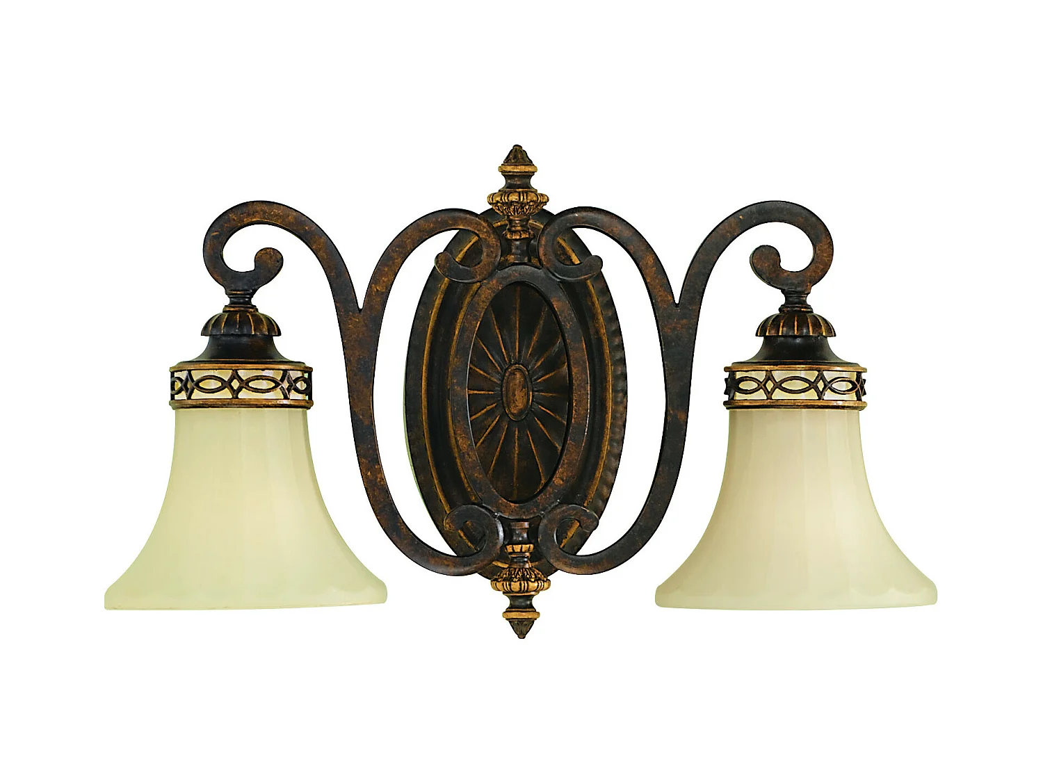 Elstead Drawing Room - 2 Licht Innenwandleuchte Walnuss, E27