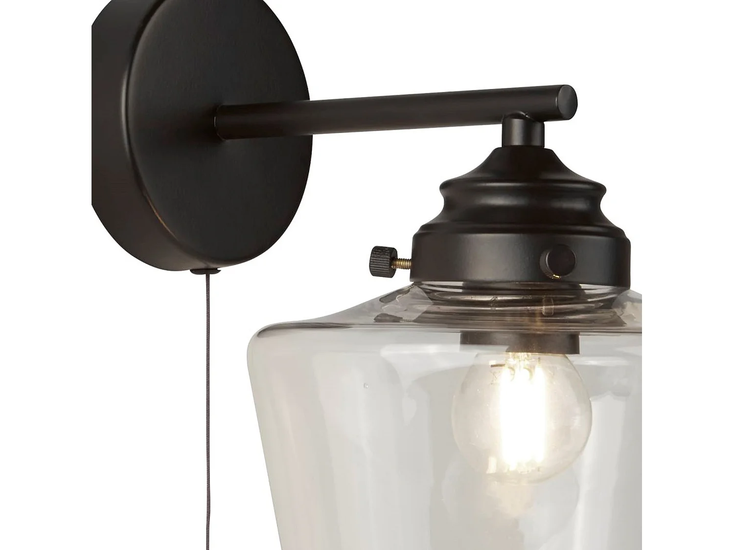 Searchlight School House1 ljus vägglampa, svart, opalglas IP44