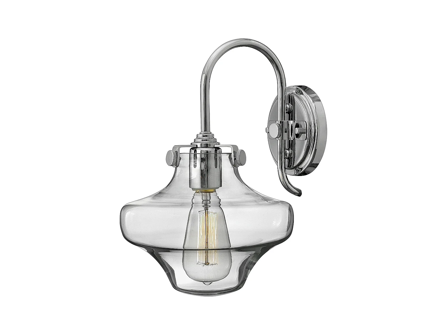 Elstead Congress 1 ljus glasskärm Vägglampa krom, E27
