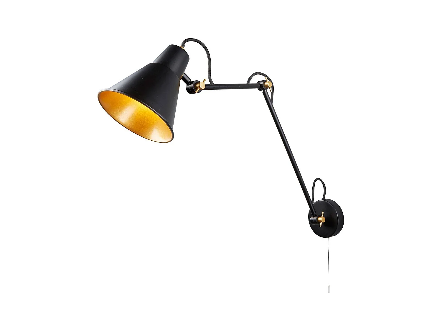 Searchlicht - Einstellbar 1 licht Indoor Large Wall licht Schwarz, Gold, E27