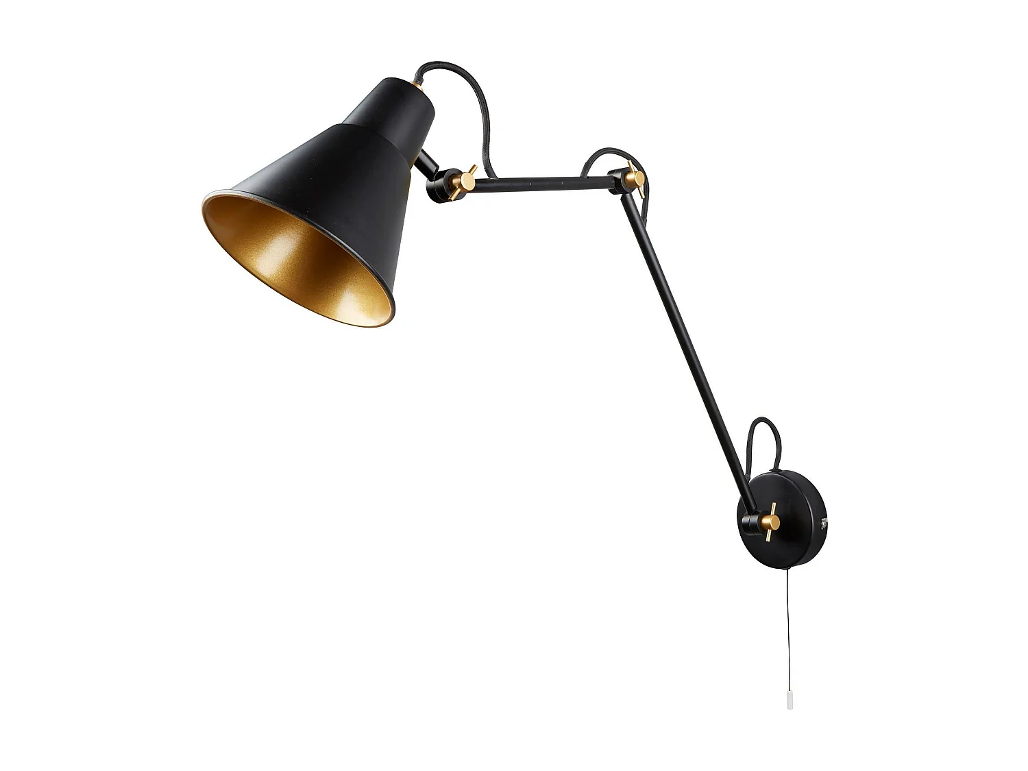 Searchlicht - Einstellbar 1 licht Indoor Large Wall licht Schwarz, Gold, E27