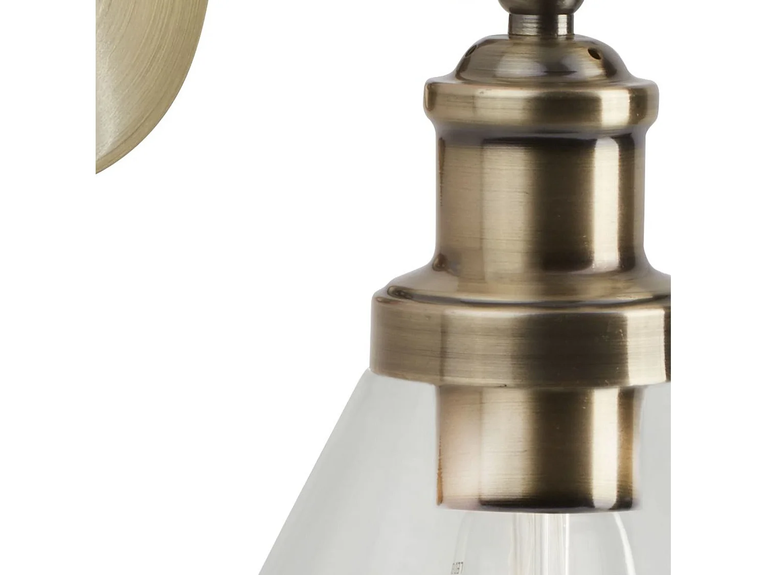 Searchlight Pyramid - 1 luce da parete in ottone antico, paralume in vetro, E27