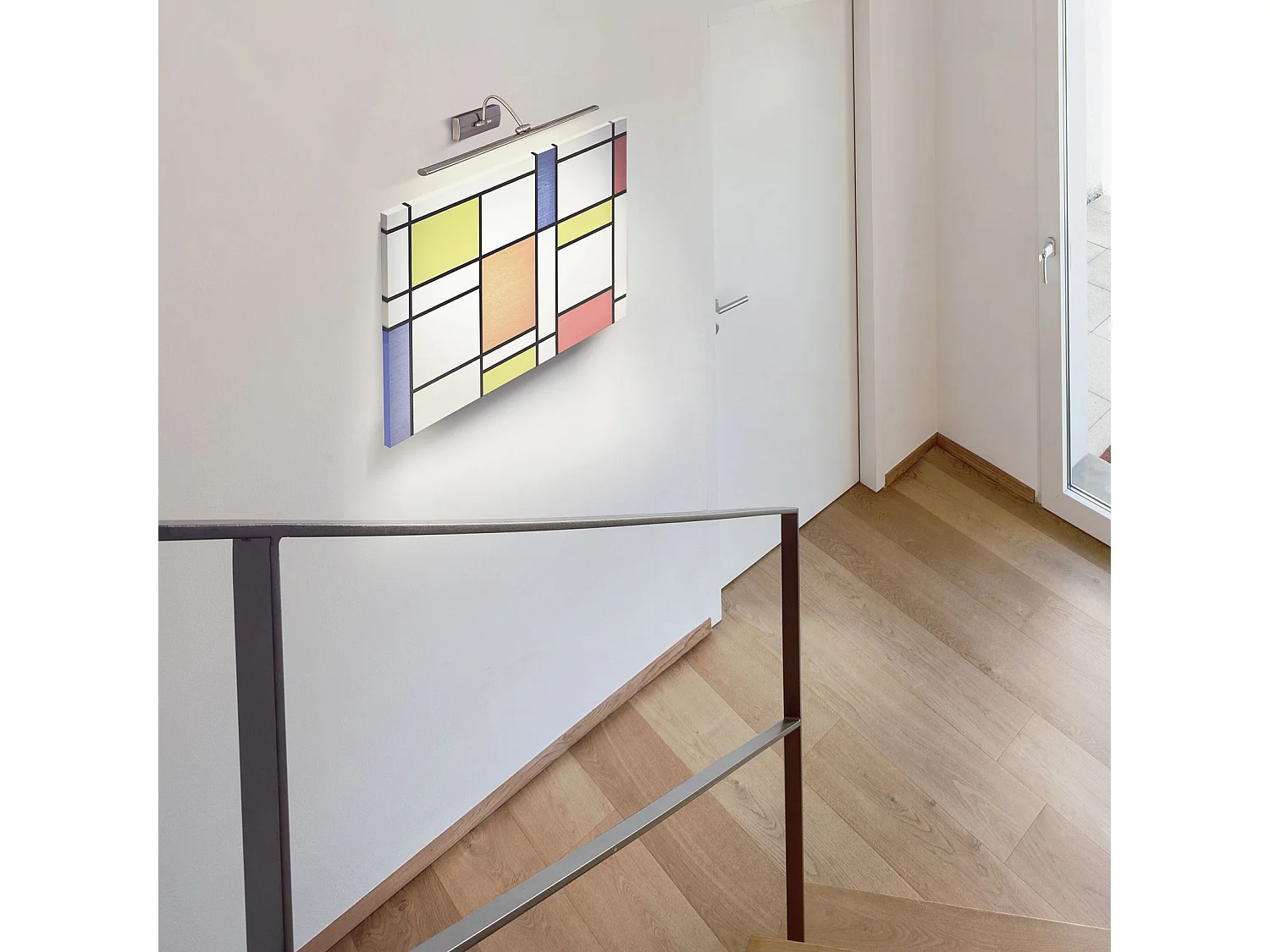 Searchlicht Picture lichts - LED Bild Wandleuchte Satin Silber