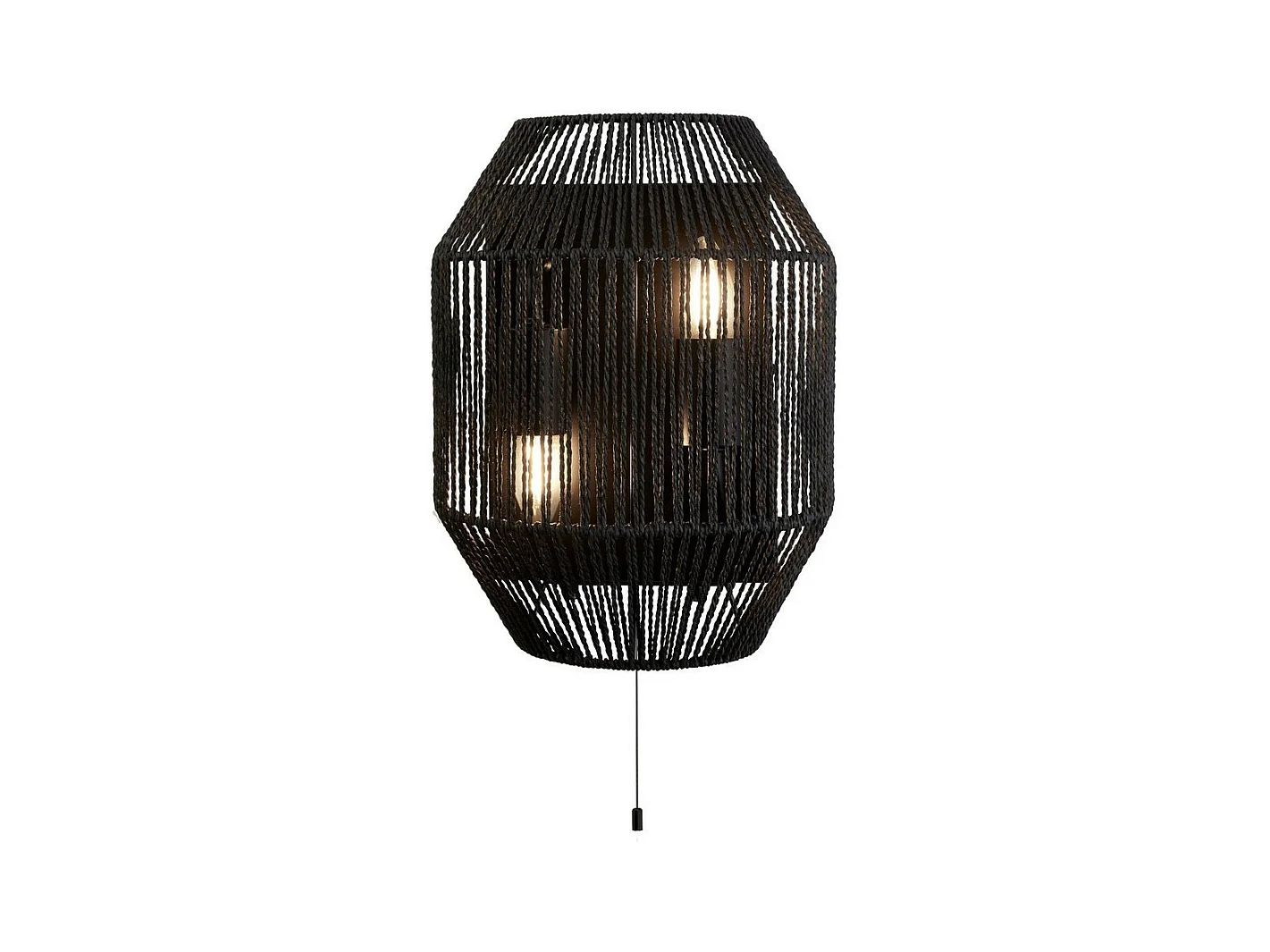 Searchlicht Wicker 2 licht Wandleuchte, Black Wicker