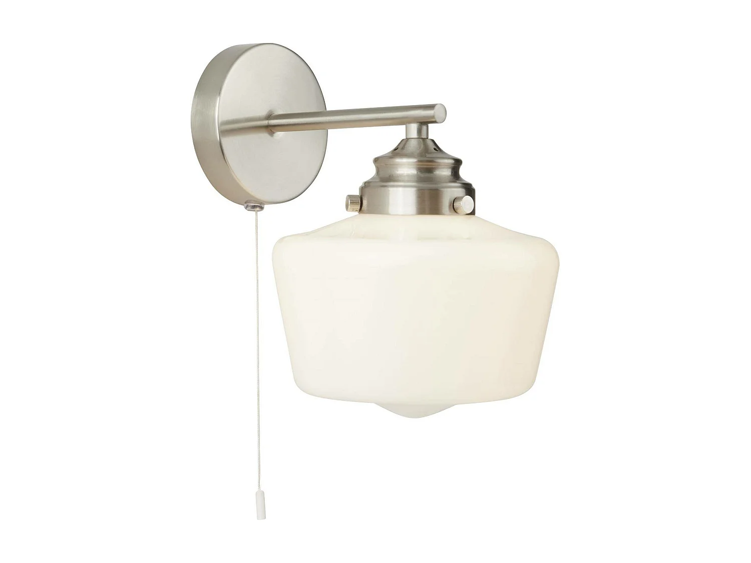 Searchlight School House - Applique 1 Luce Argento Satinato, Bianco IP44, E27